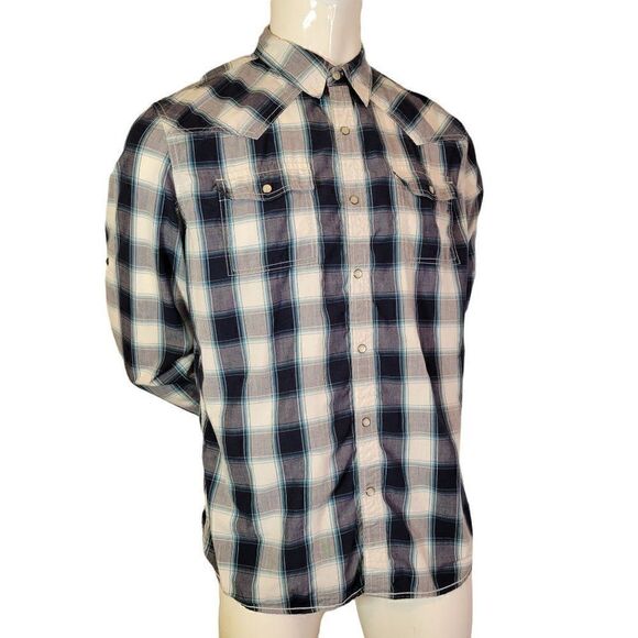 Urban Pipeline Men's Western Snap Pearl Button Shirt (Size L) - Picture 4 of 6